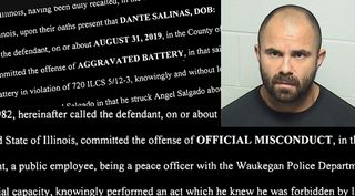 mugshot of Dante Salinas, charging documents
