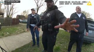 PO Aubrey Webb and Alexandra Giampapa standing around following the killing of Dexter Reed